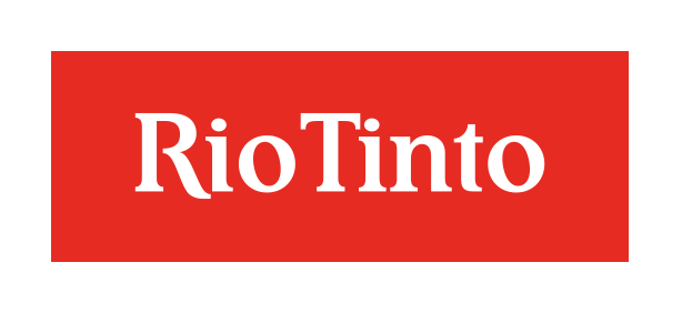 RioTinto written in white on a red background